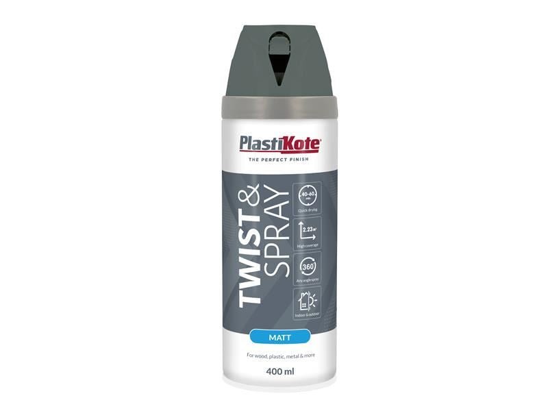 Plastikote Twist & Spray Matt 400ml Blue Steel