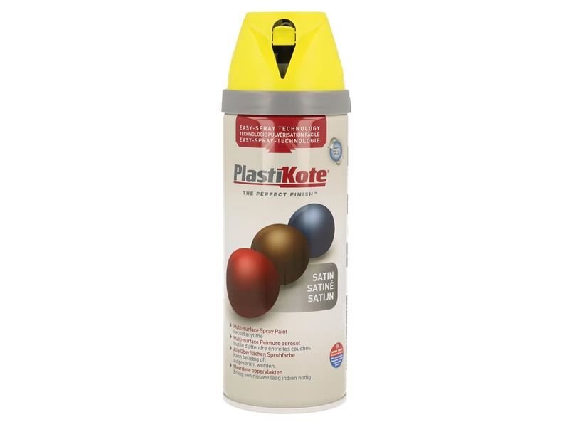 Plastikote Twist & Spray Satin Lime Green 400ml-McCormickTools