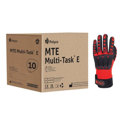 Case 10 Pairs Polyco Multi Task E Nitrile Palm Coated Impact Protection Gloves