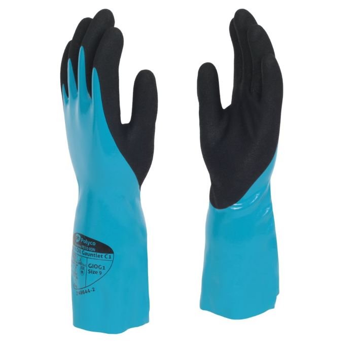 Polyco Grip It Oil Gauntlet C1 Double Nitrile Coated Gloves