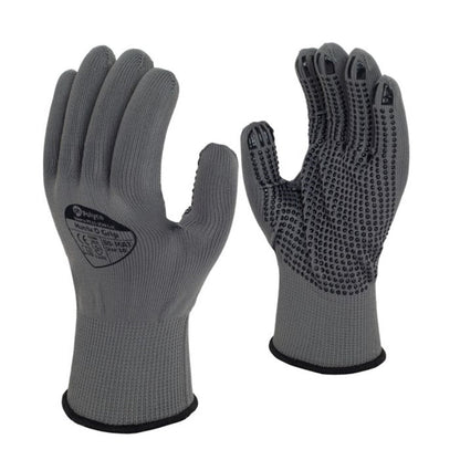 Polyco Matrix D Grip Grey PVC Dot Palm Work Gloves