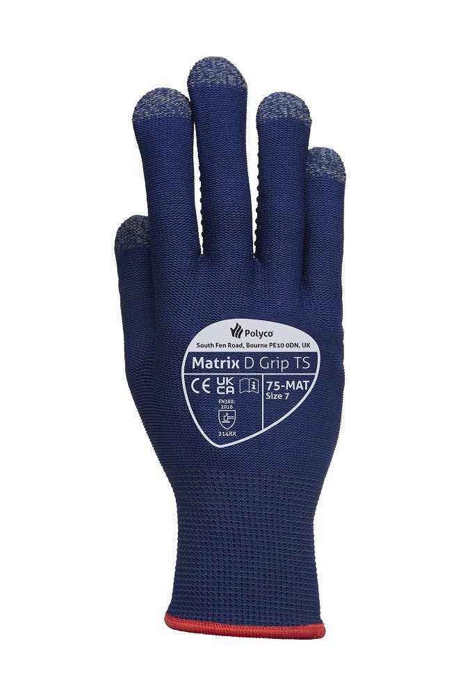 Polyco Matrix D Grip TS Touchscreen Dot Grip Palm Work Gloves 75 - MAT