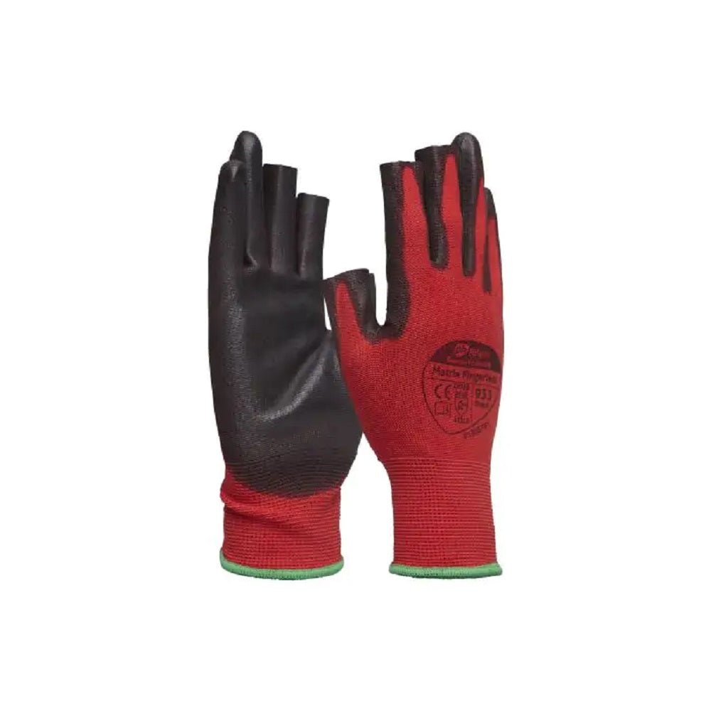 Polyco Matrix Fingerless PU Palm Coated Work Gloves