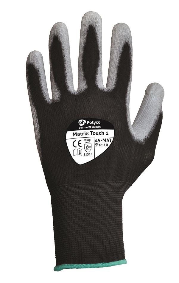 Polyco Matrix Touch 1 PU Coated Touchscreen Work Gloves 45 - MAT