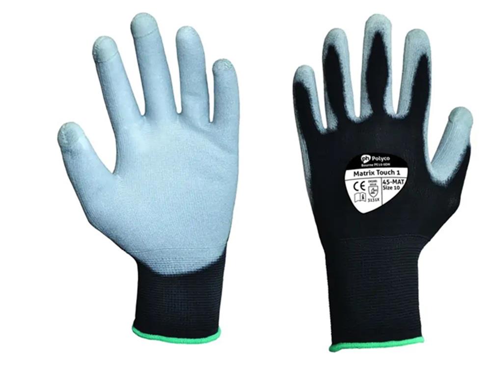 Polyco Matrix Touch 1 PU Coated Touchscreen Work Gloves 45 - MAT