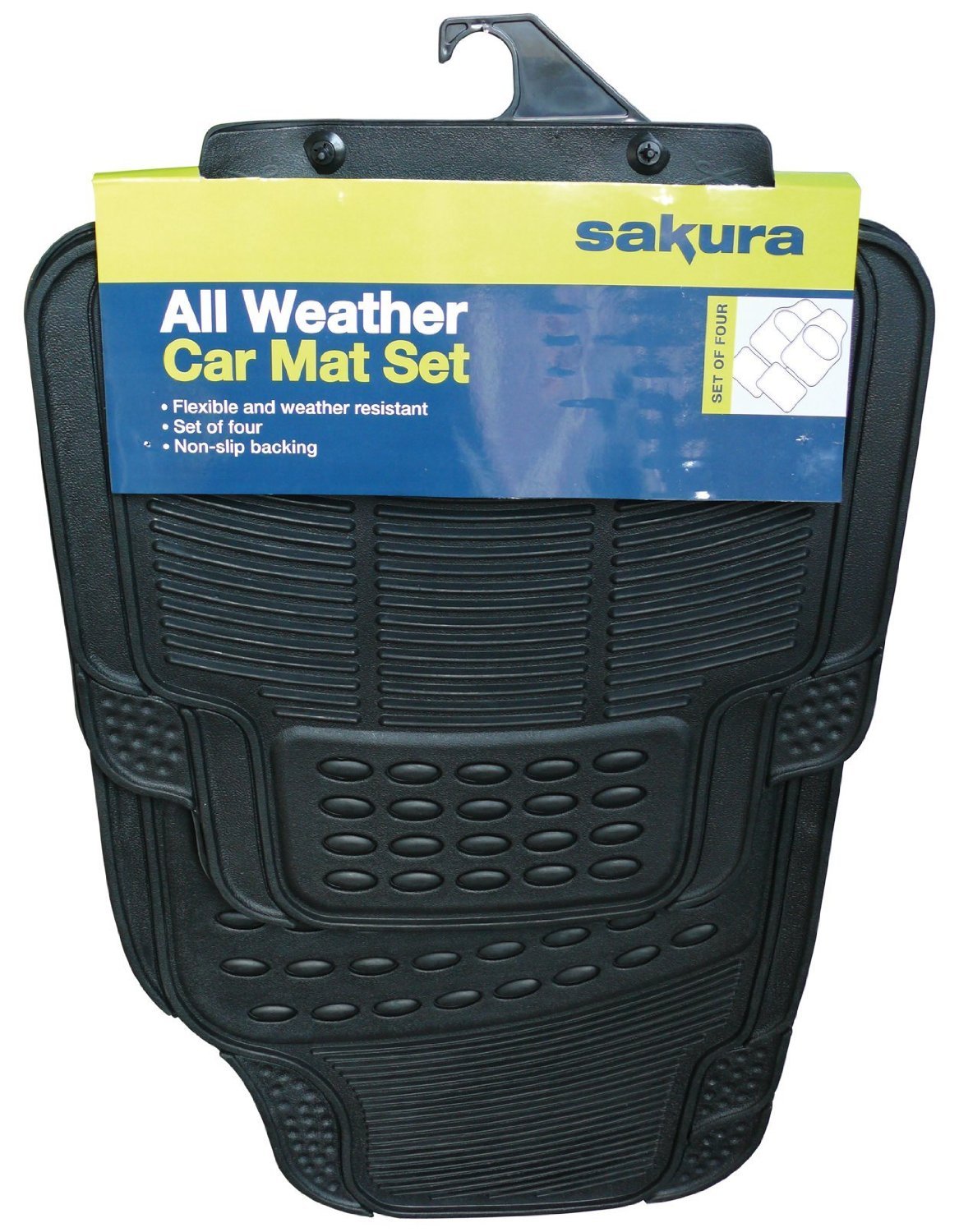 Sakura All Weather Universal Car Mat Set 4 Piece - Cut To Fit - Heavy Duty