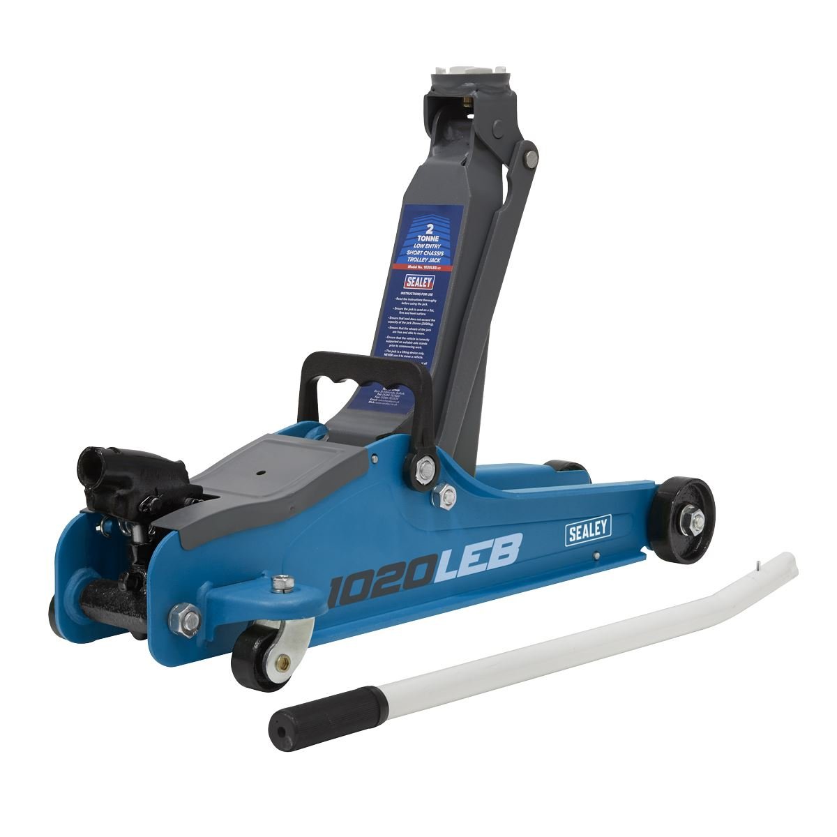 Sealey 1020LEB Low Profile Short Chassis Trolley Jack 2 Tonne - Blue