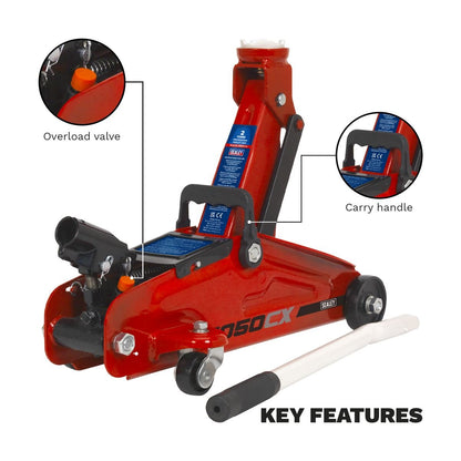 Sealey 1050CX Short Chassis Trolley Jack 2 Tonne