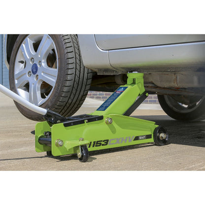 Sealey 1153CXHV Long Reach Heavy - Duty Trolley Jack 3 Tonne - Green