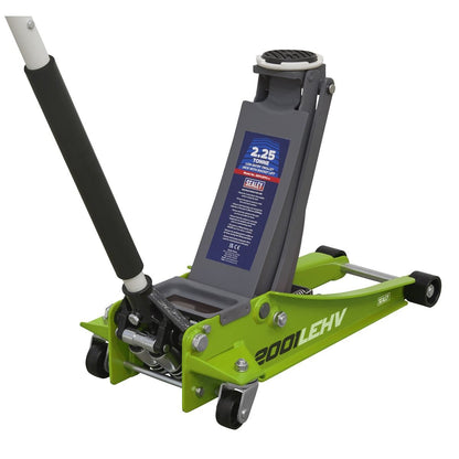 Sealey 2001LEHV Low Profile Rocket Lift Trolley Jack 2.25 Tonne - Green