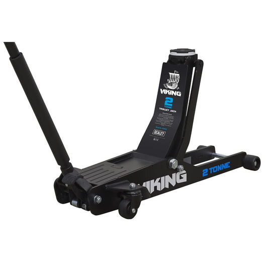 Sealey 2100TB Viking Low Profile Professional Long Reach Trolley Jack with Rocket Lift 2 Tonne