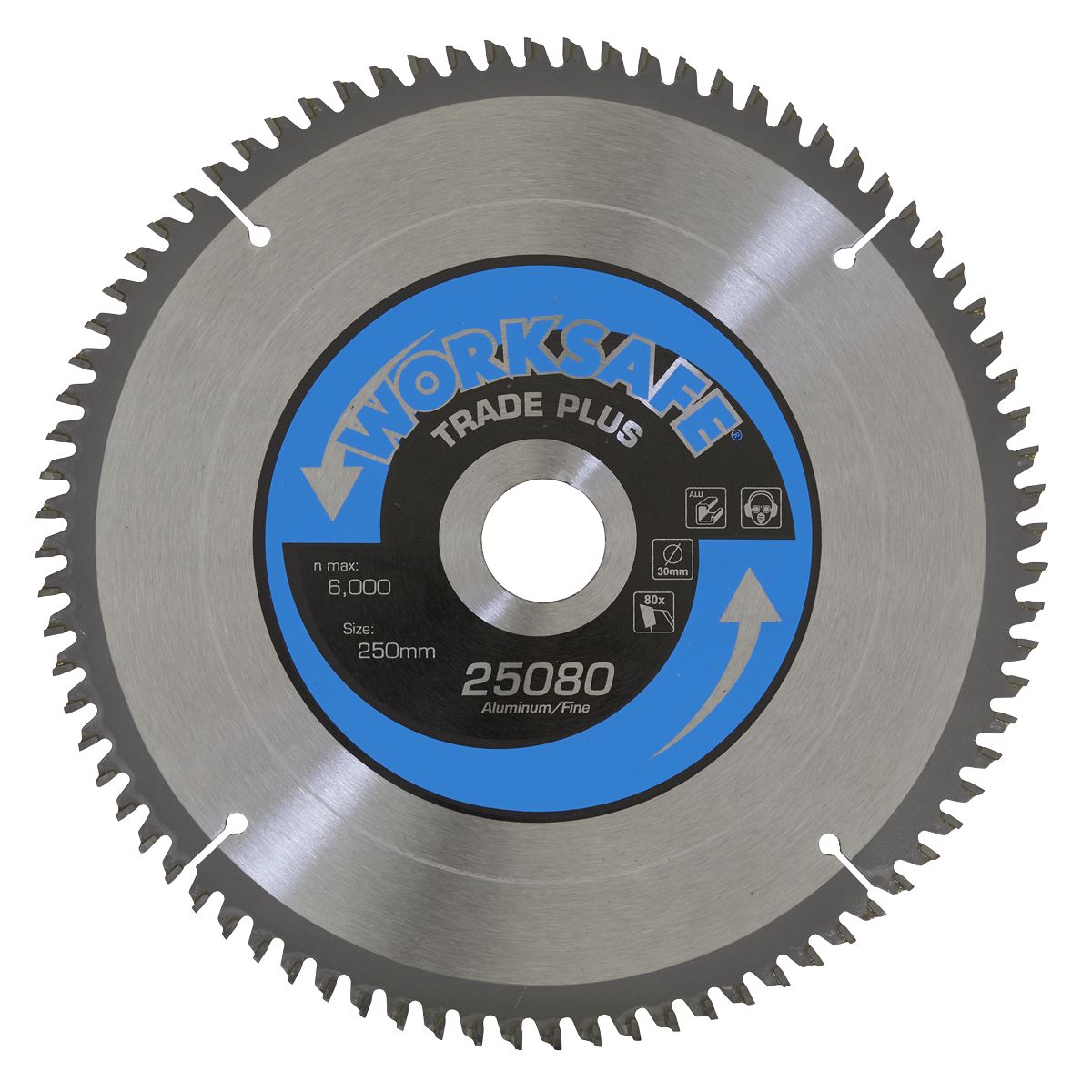 Sealey 25080/Ali Sealey 25080/Ali Aluminium Cutting TCT Saw Blade Ø250 x 30mm - 80tpu