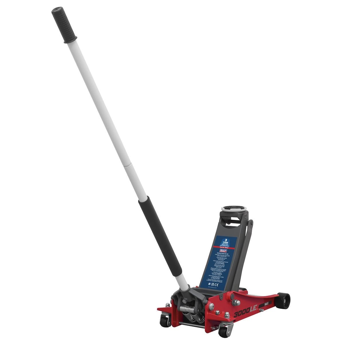 Sealey 3000LE Low Profile Trolley Jack with Rocket Lift 3 Tonne - Red