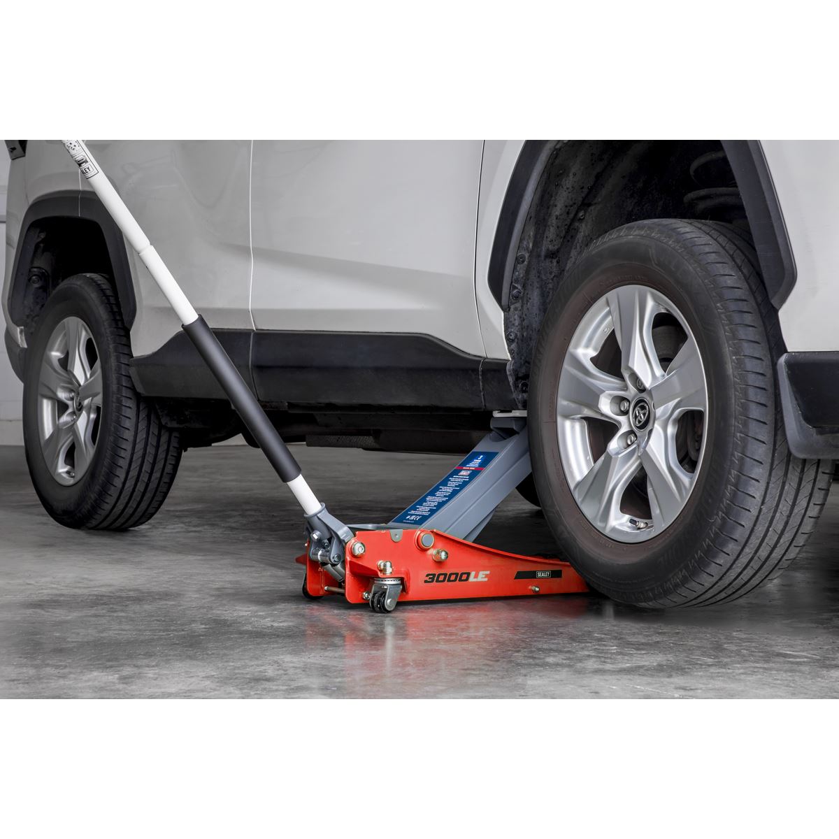 Sealey 3000LE Low Profile Trolley Jack with Rocket Lift 3 Tonne - Red