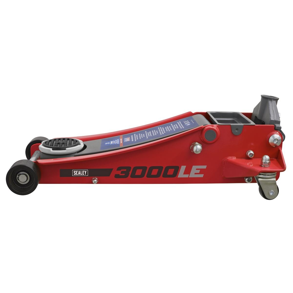 Sealey 3000LE Low Profile Trolley Jack with Rocket Lift 3 Tonne - Red