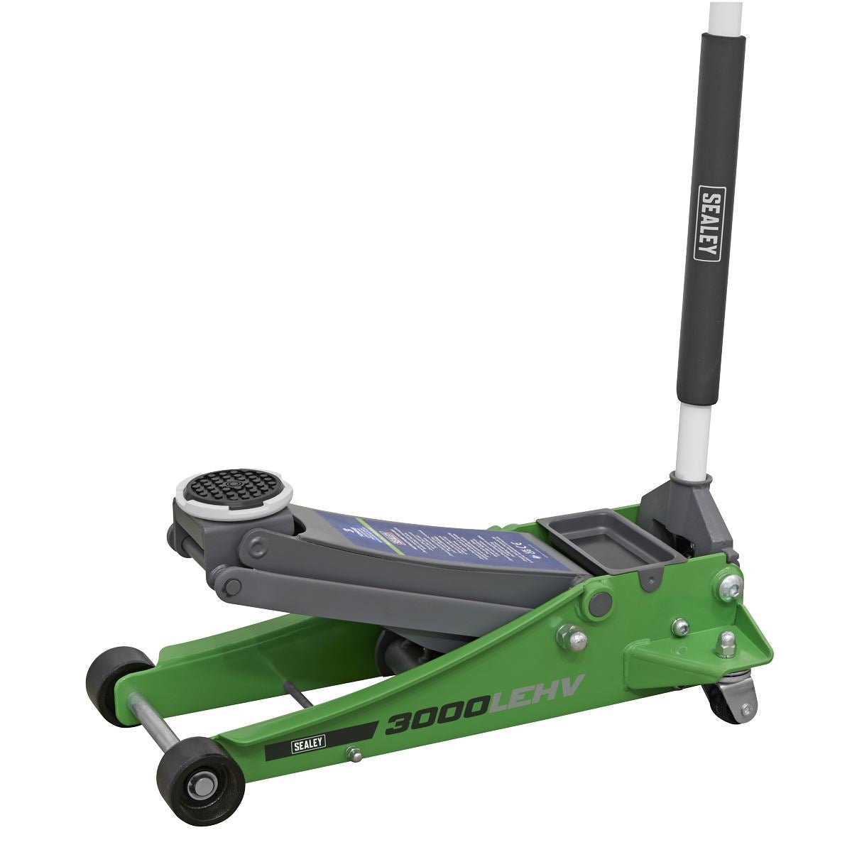 Sealey 3000LEHV Low Profile Trolley Jack with Rocket Lift 3 Tonne - Green