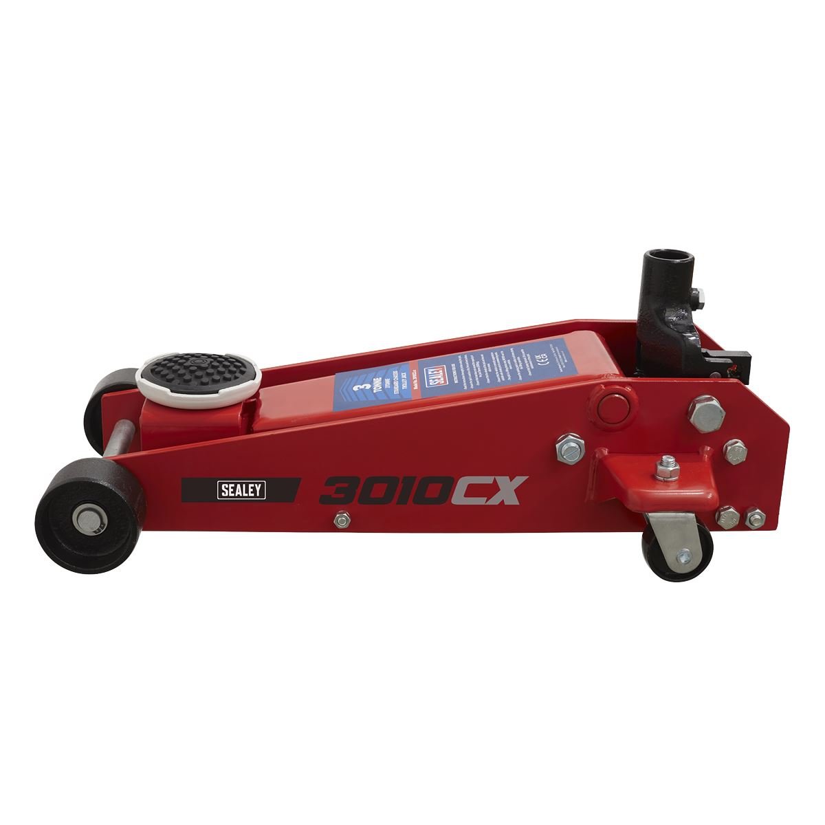 Sealey 3010CX Standard Chassis Trolley Jack 3 Tonne with Axle Stands (Pair) 3 Tonne Capacity per Stand