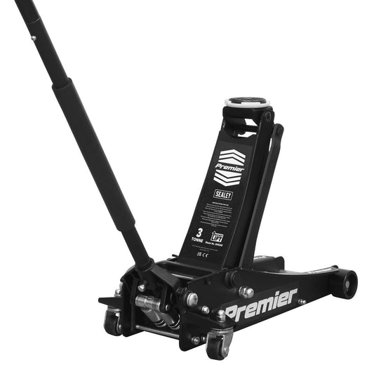 Sealey 3040AB Premier Low Profile Trolley Jack with Rocket Lift 3 Tonne - Black