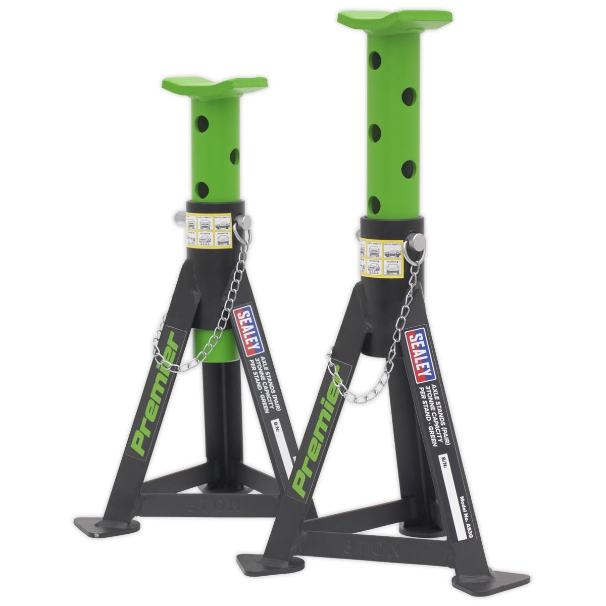 Sealey 3040AGCOMBO1 Premier Trolley Jack 3 Tonne & Axle Stands (Pair) 3 Tonne per Stand Combo