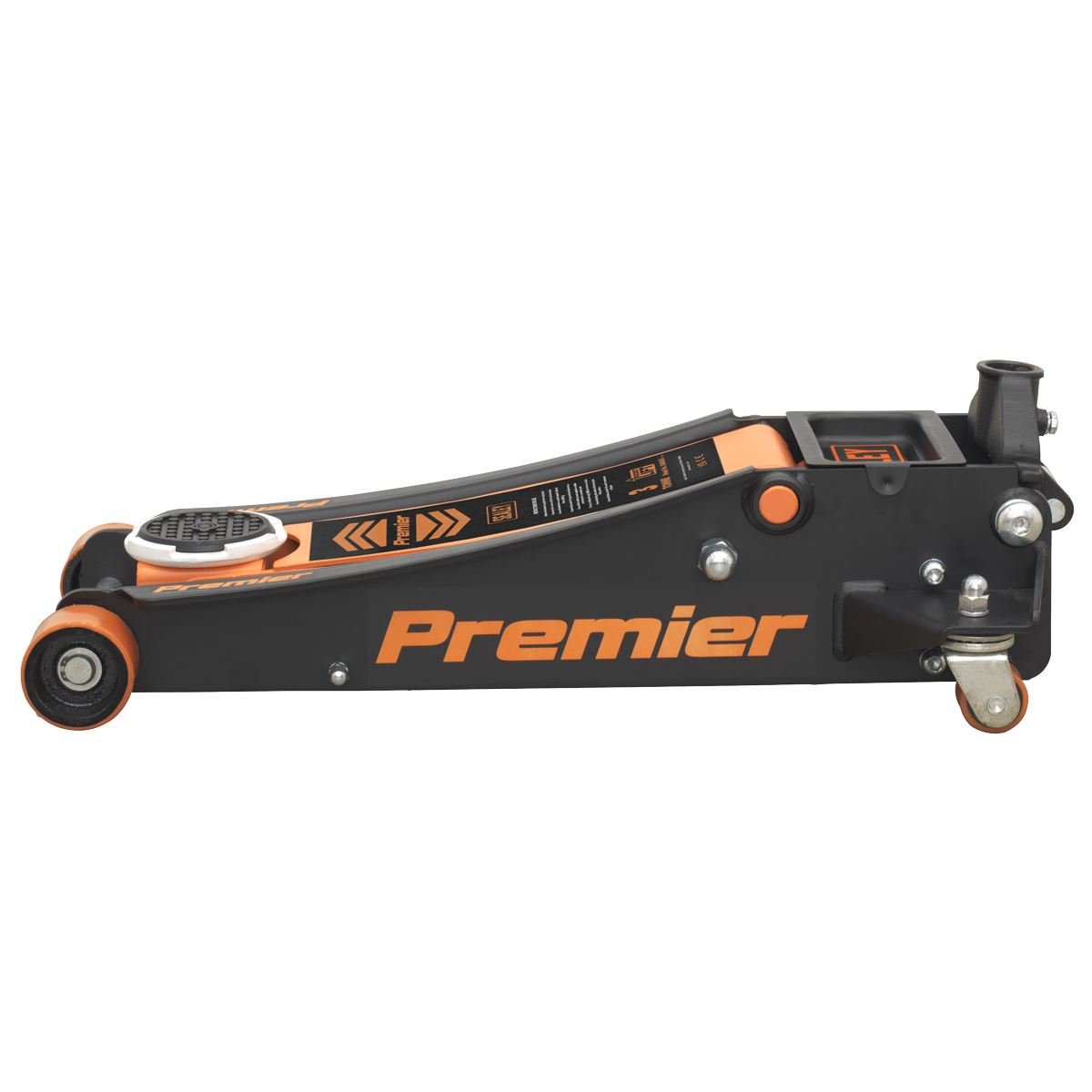 Sealey 3040AO Premier Low Profile Trolley Jack with Rocket Lift 3 Tonne - Orange