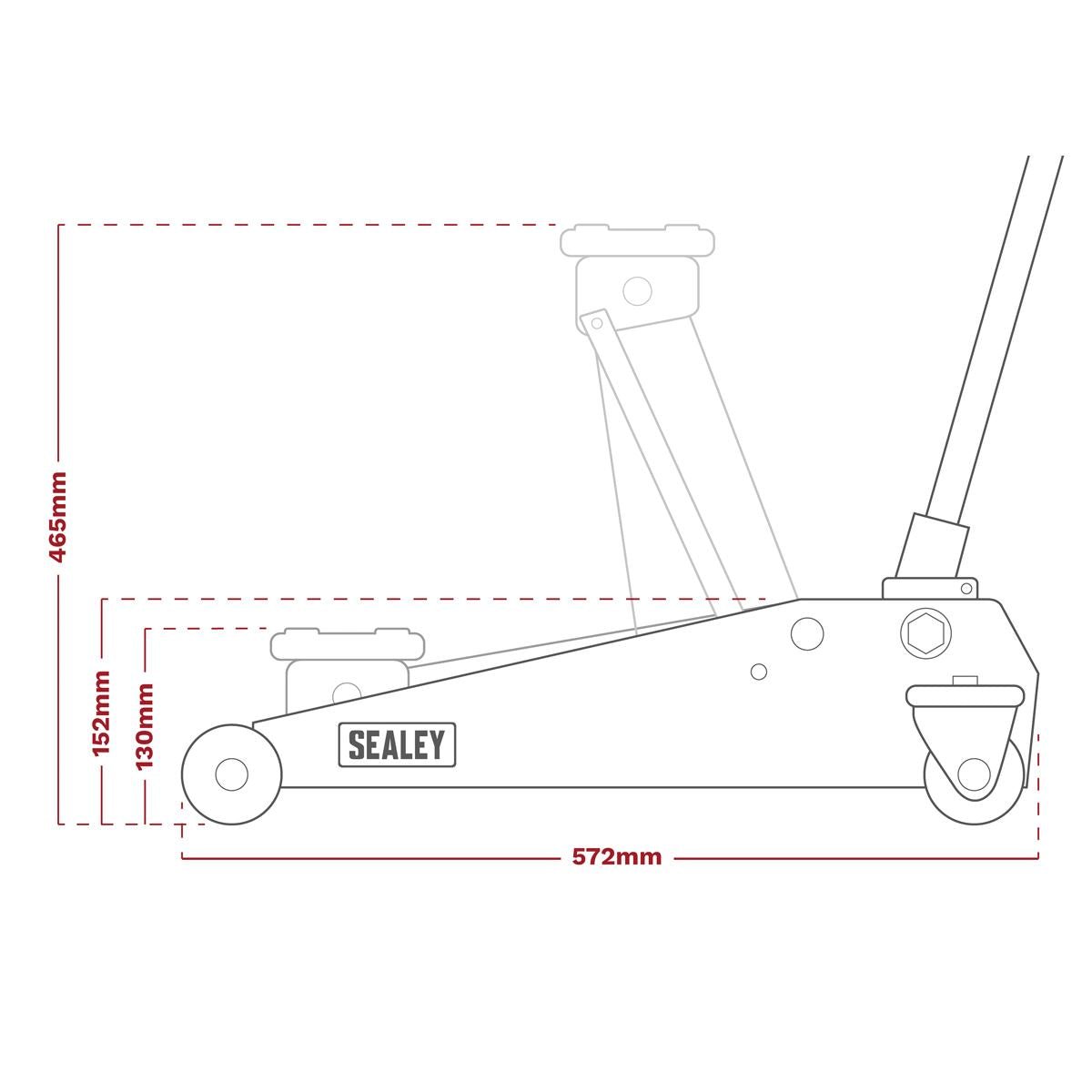 Sealey 3290CX Roadmaster® Trolley Jack 3 Tonne