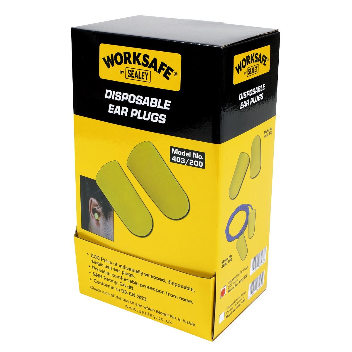 Sealey 403/200 Ear Plugs Disposable - 200 Pairs