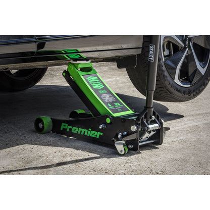 Sealey 4040AG Premier Low Profile Trolley Jack with Rocket Lift 4 Tonne - Green