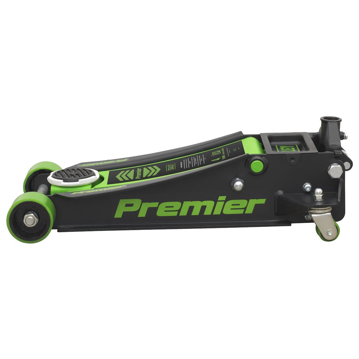 Sealey 4040AG Premier Low Profile Trolley Jack with Rocket Lift 4 Tonne - Green