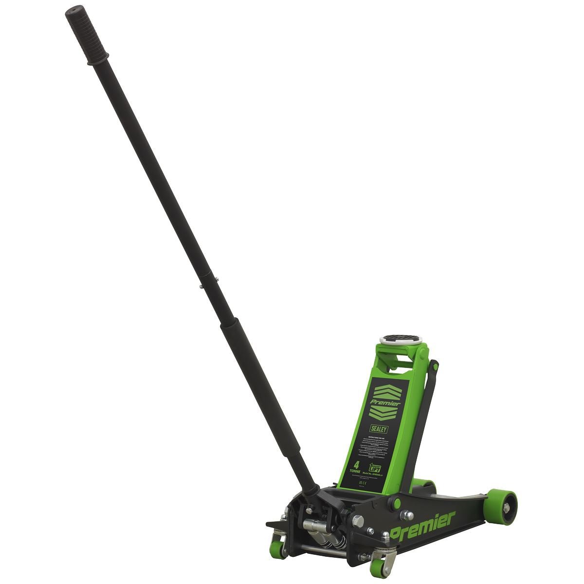 Sealey 4040AG Premier Low Profile Trolley Jack with Rocket Lift 4 Tonne - Green