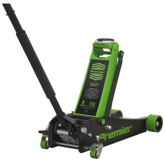 Sealey 4040AG Premier Low Profile Trolley Jack with Rocket Lift 4 Tonne - Green