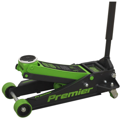 Sealey 4040AG Premier Low Profile Trolley Jack with Rocket Lift 4 Tonne - Green