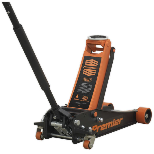 Sealey 4040AO Premier Low Profile Trolley Jack with Rocket Lift 4 Tonne - Orange