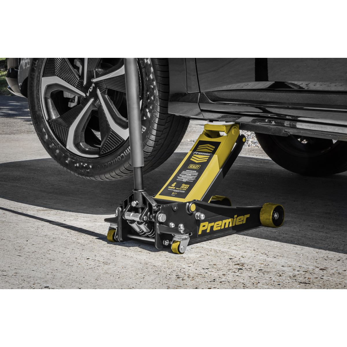 Sealey 4040AY Premier Low Profile Trolley Jack with Rocket Lift 4 Tonne - Yellow