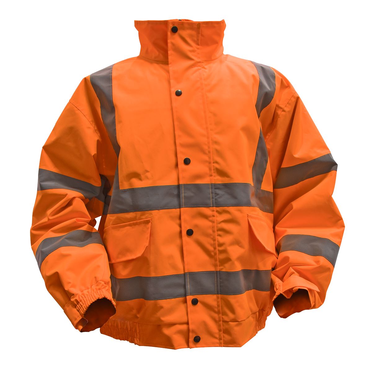 Sealey 802LO Hi - Vis Orange Jacket with Quilted Lining & Elasticated Waist - Large