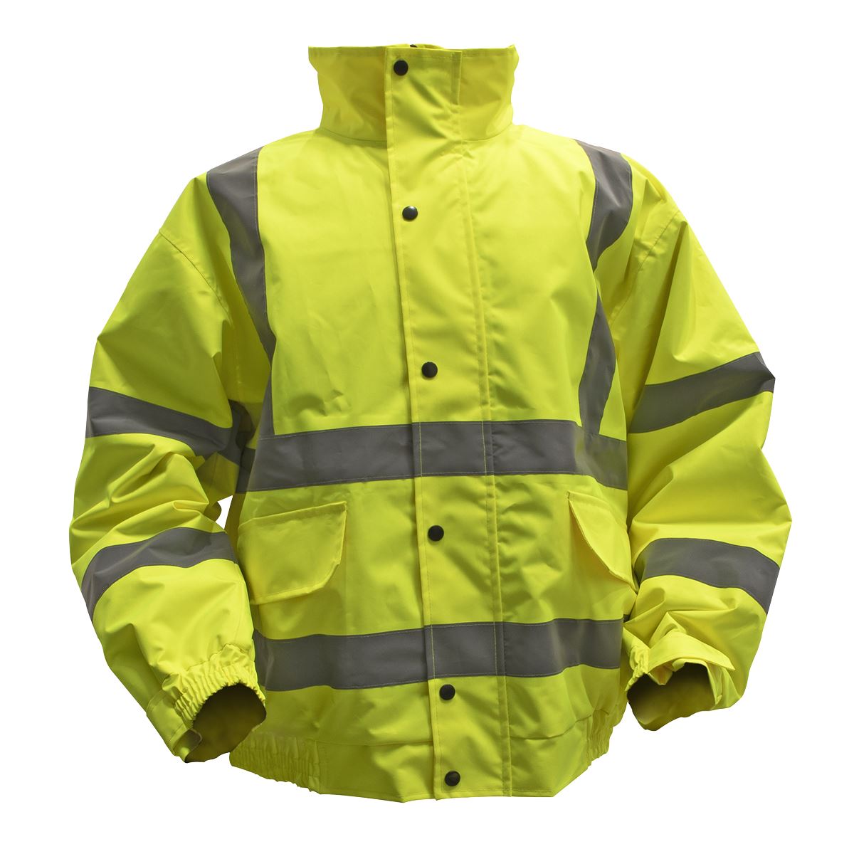 Sealey 802XL Hi - Vis Yellow Jacket with Quilted Lining & Elasticated Waist - X - Large