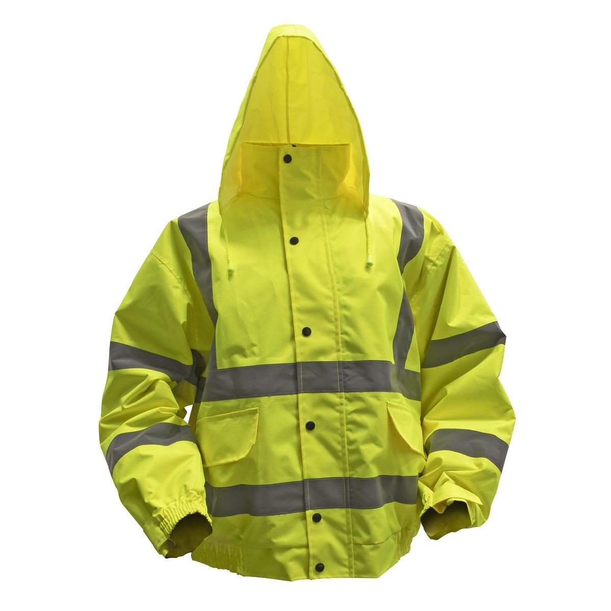 Sealey 802XL Hi - Vis Yellow Jacket with Quilted Lining & Elasticated Waist - X - Large