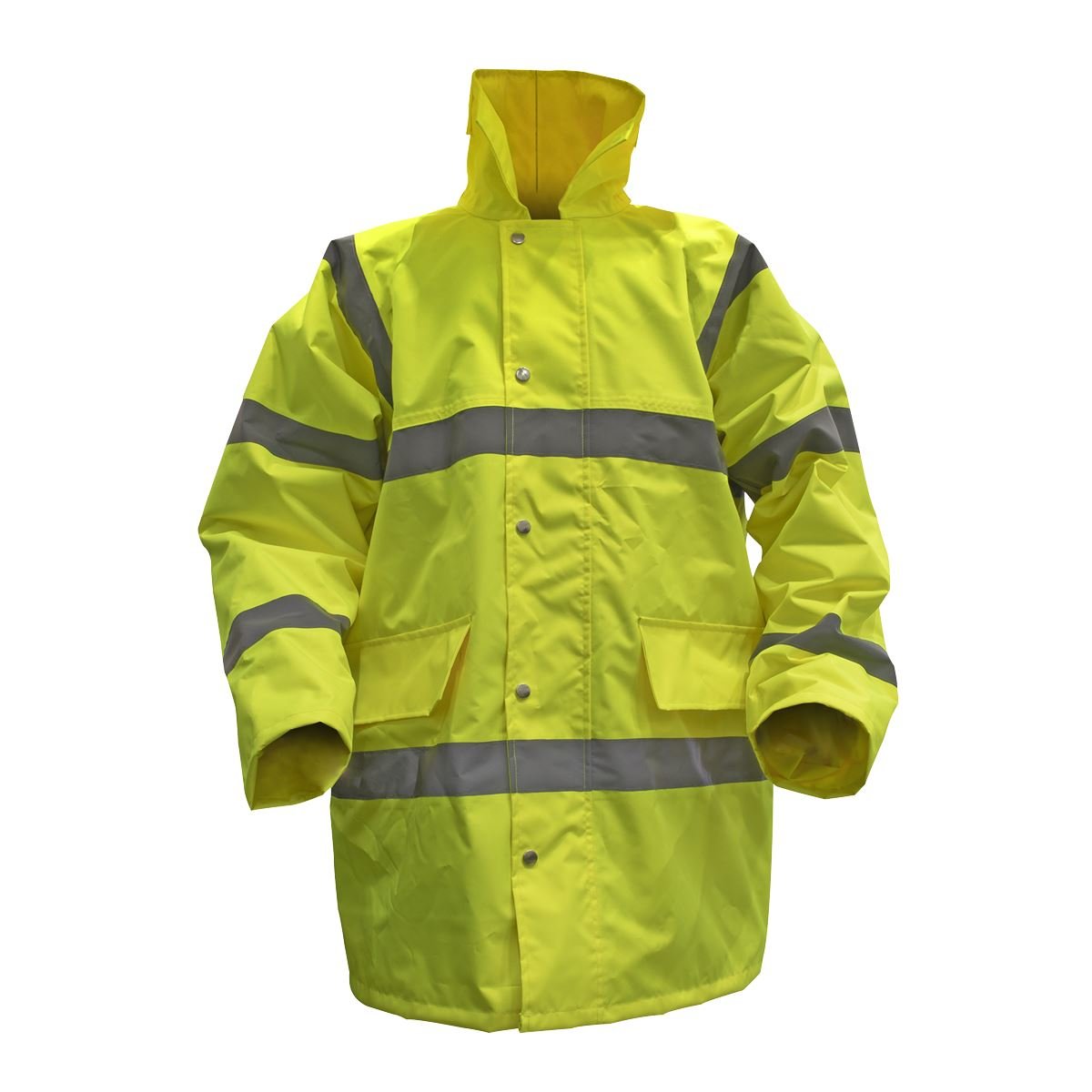 Sealey 806L Hi - Vis Yellow Motorway Jacket with Quilted Lining - Large