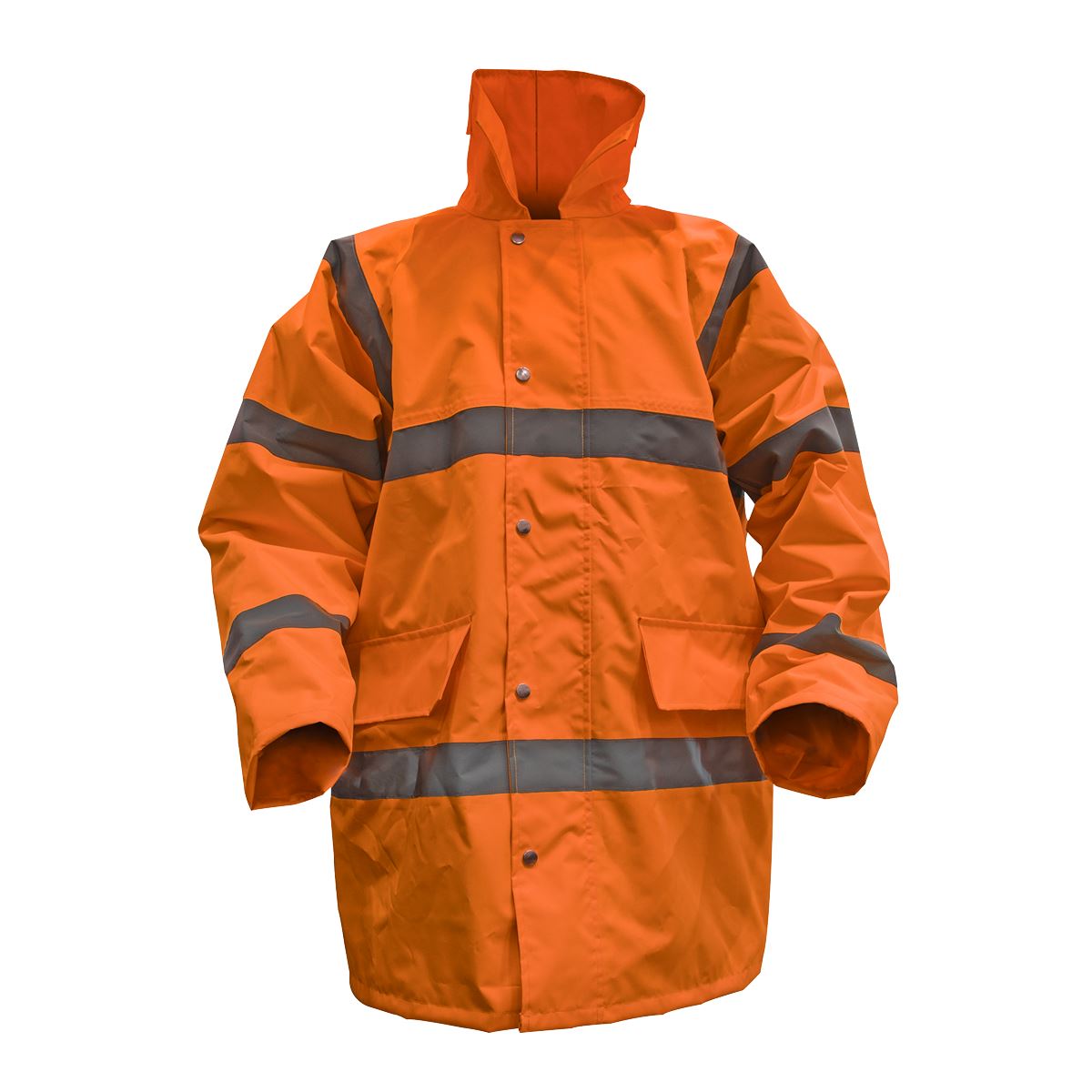 Sealey 806LO Hi - Vis Orange Motorway Jacket with Quilted Lining - Large