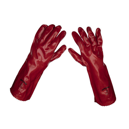 Sealey 9114 Red PVC Gauntlets 450mm - Pair