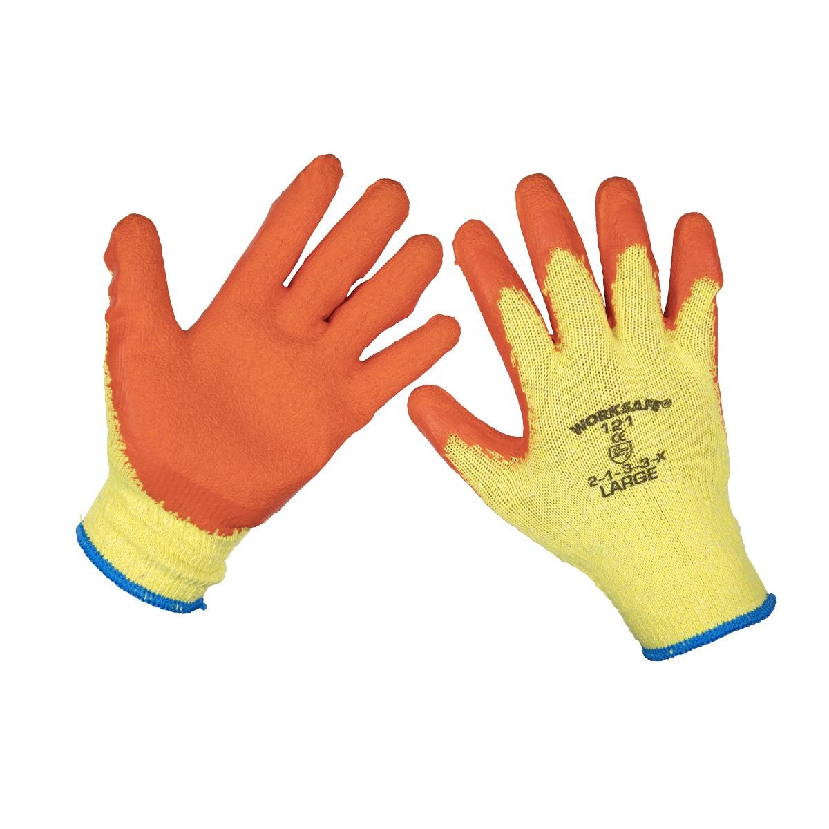 Sealey 9121L Super Grip Knitted Gloves Latex Palm (Large) - Pair