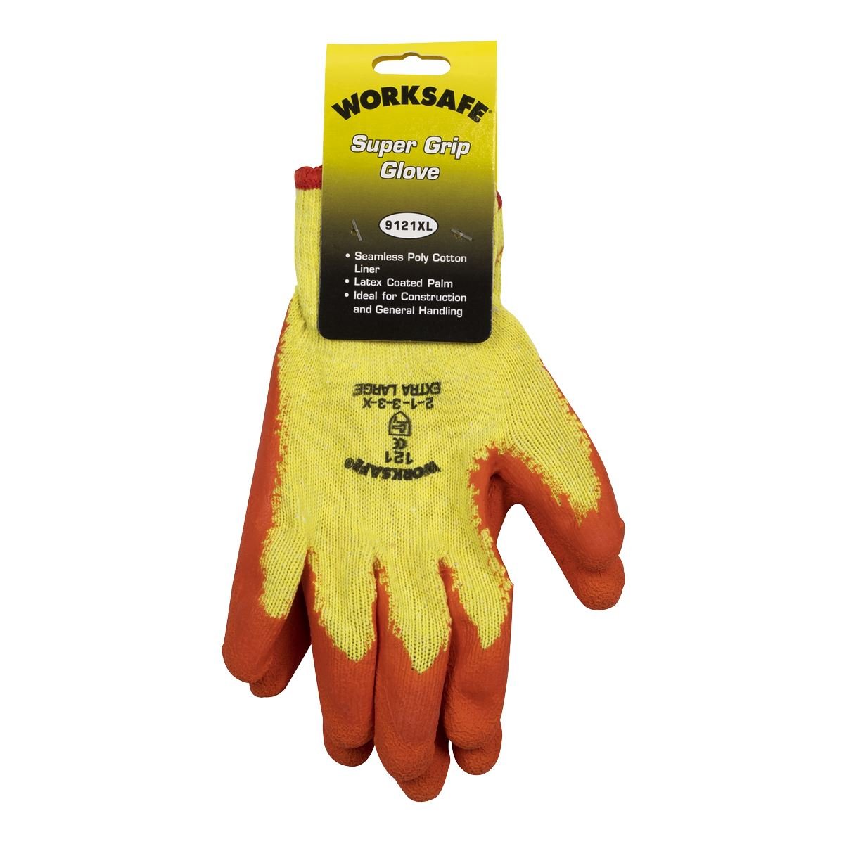 Sealey 9121XL Super Grip Knitted Gloves Latex Palm (X - Large) - Pair