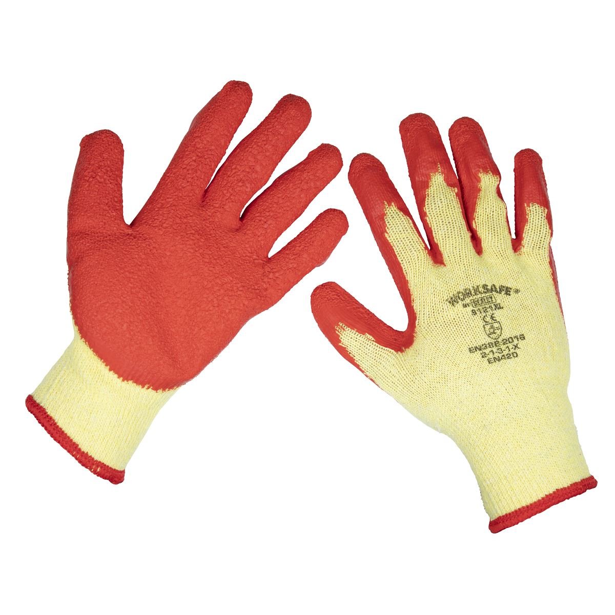 Sealey 9121XL Super Grip Knitted Gloves Latex Palm (X - Large) - Pair