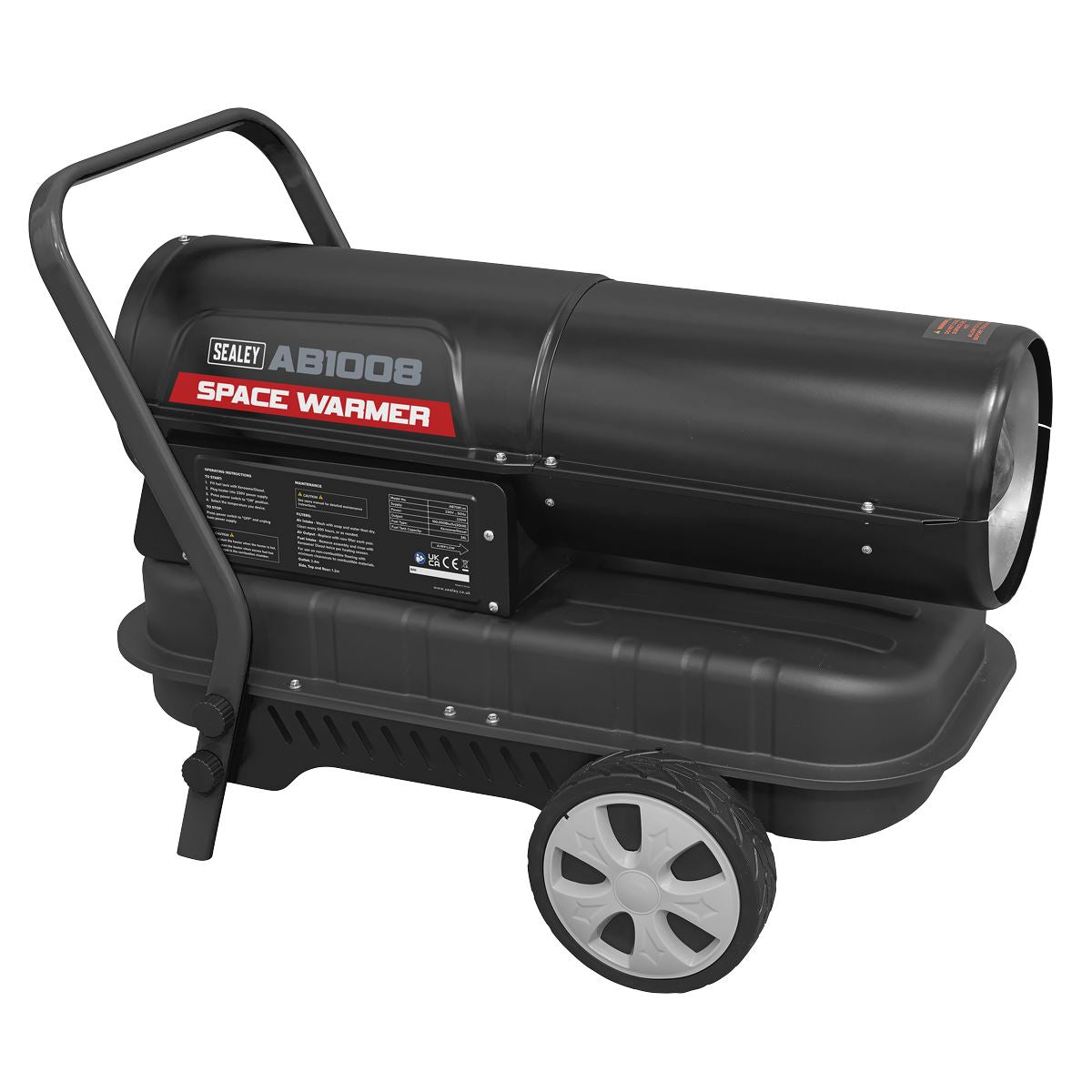 Sealey AB1008 Space Warmer® Kerosene/Diesel Heater 100000Btu/hr with Wheels