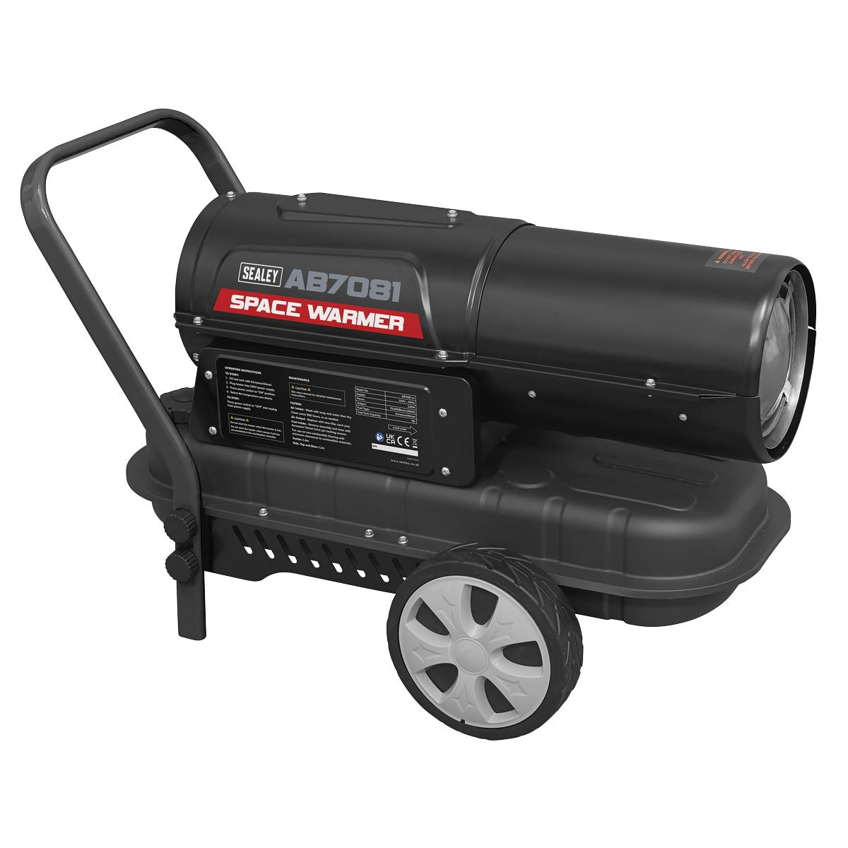 Sealey AB7081 Space Warmer® Kerosene/Diesel Heater 70000Btu/hr with Wheels