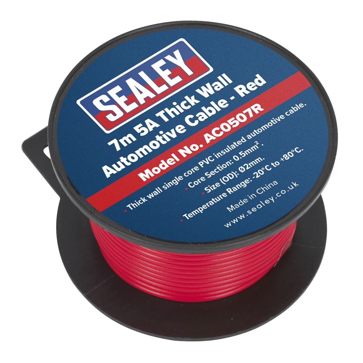 Sealey AC0507R Automotive Cable Thick Wall 5A 7m Red