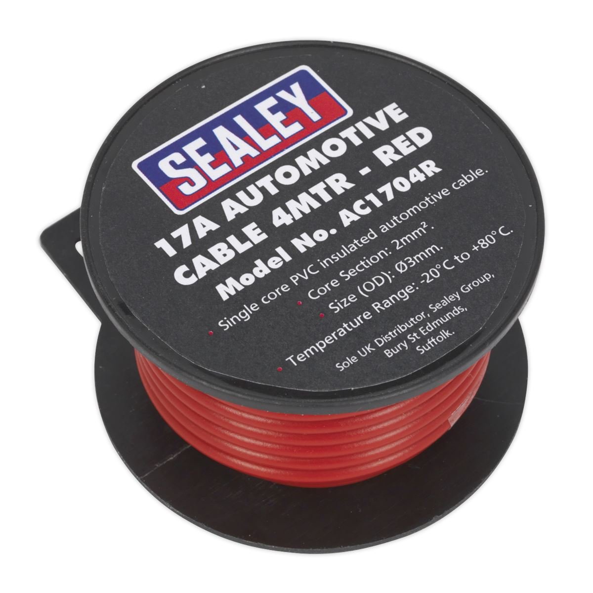 Sealey AC1704R Automotive Cable Thick Wall 17A 4m Red