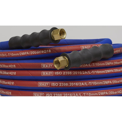 Sealey AH10R Air Hose 10m x Ø8mm with 1/4"BSP Unions Extra - Heavy - Duty