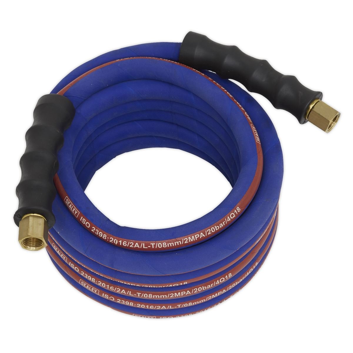 Sealey AH5R Sealey AH5R Air Hose 5m x Ø8mm with 1/4"BSP Unions Extra - Heavy - Duty