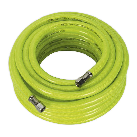 Sealey AHFC15 Air Hose High - Visibility 15m x Ø8mm with 1/4"BSP Unions