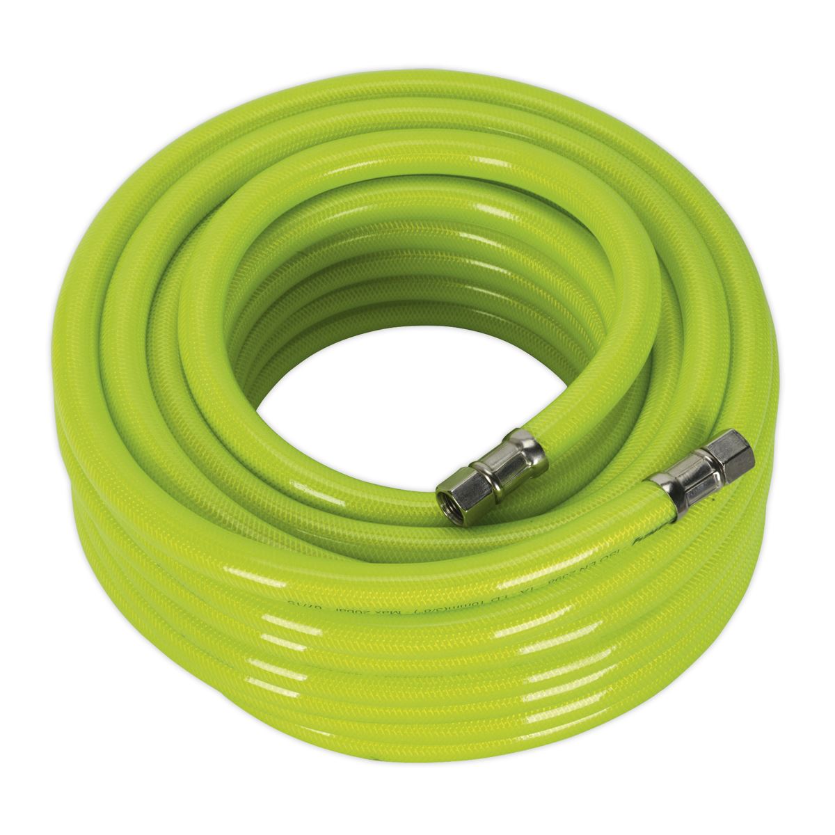 Sealey AHFC1538 Air Hose High - Visibility 15m x Ø10mm with 1/4"BSP Unions